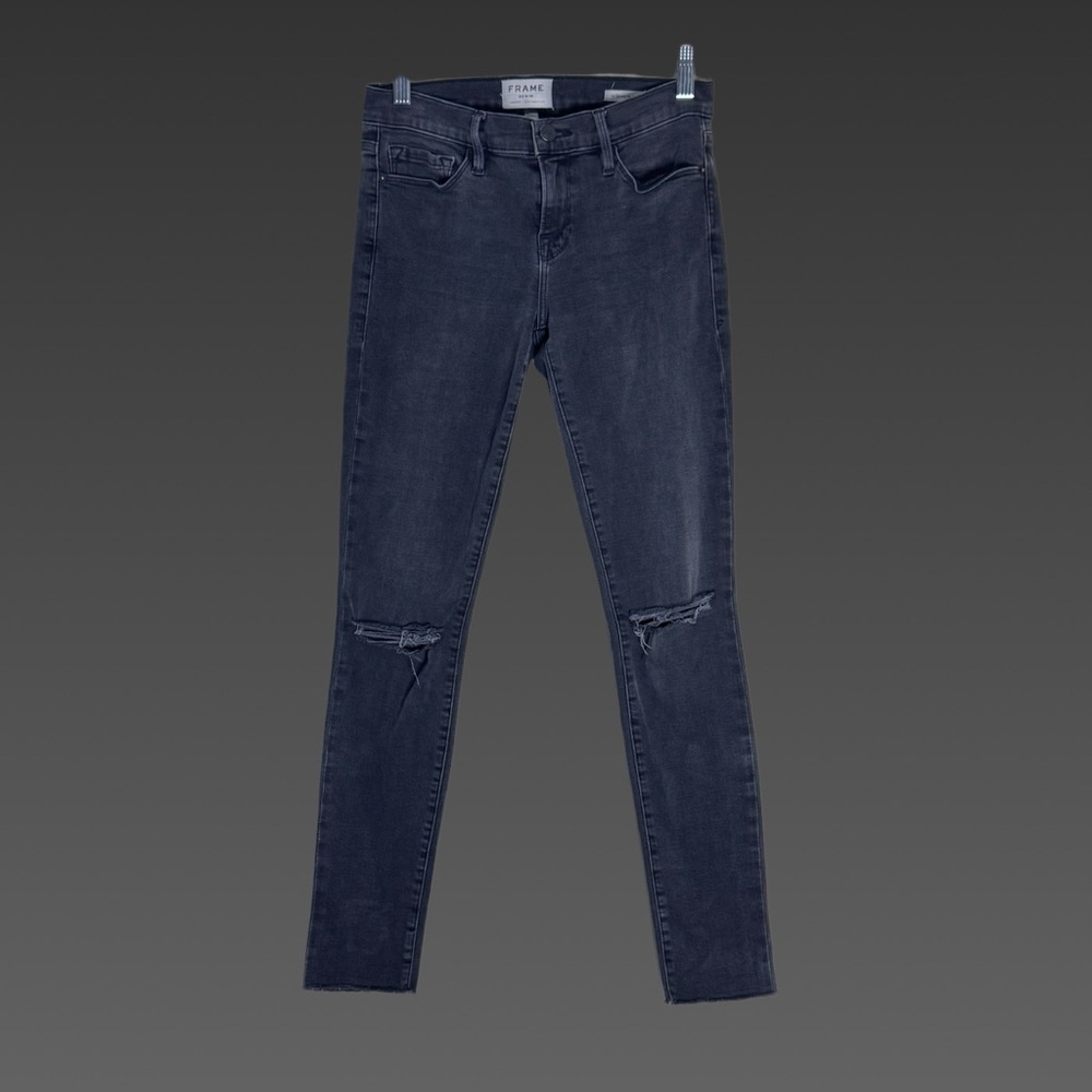 FRAME Distressed‎ Skinny Jeans - Distressed Black Sz 26